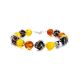 Silver Amber Ball Beaded Bracelet The Goddes, image 