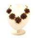 Cognac Amber Necklace The Chrysanthemum, image 