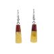 Handmade Amber Dangle Earrings With Padauk Wood The Indonesia, image 