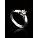 White Gold Ring With Solitaire Diamond, Ring Size: 7 / 17.5, image , picture 2