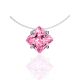 Invisible Necklace With Square Pink Crystal The Aurora, image 