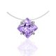 Invisible Necklace With Lilac Crystal The Aurora, image 