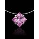 Invisible Necklace With Square Pink Crystal The Aurora, image , picture 2