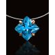 Invisible Necklace With Blue Crystal In Gold The Aurora, Length: 42, image , picture 2