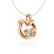 Apple Motif Gold Crystal Pendant Necklace The Aurora, Length: 41, image , picture 3