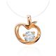 Apple Motif Gold Crystal Pendant Necklace The Aurora, Length: 41, image 