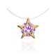 Star Shaped Pendant Invisible Necklace The Aurora, Length: 40, image 