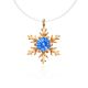 Invisible Necklace With Blue Crystal Snowflake The Aurora, Length: 39, image 