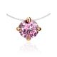 Invisible Necklace With Pink Crystal In Gold The Aurora, Length: 42, image 