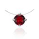 Invisible Necklace With Red Crystal Pendant The Aurora, image 