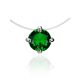 Invisible Chain Necklace With Green Crystal The Aurora, image 