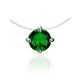 Invisible Chain Necklace With Green Crystal The Aurora, image 