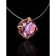 Invisible Necklace With Pink Crystal In Gold The Aurora, Length: 42, image , picture 2