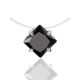 Invisible Necklace With Square Black Crystal The Aurora, image 