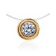 Invisible Necklace With Crystal In Gold The Aurora, Length: 42, image 