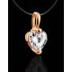 Invisible Necklace With Heart Shaped Crystal In Gold The Aurora, Length: 38, image , picture 2