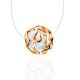 Invisible Necklace With Synthetic Opal In Gold The Aurora, Length: 40, image 