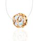 Invisible Necklace With Synthetic Opal In Gold The Aurora, Length: 40, image 
