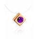 Invisible Necklace With Square Golden Pendant The Aurora, Length: 40, image , picture 3