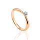 Golden Ring With Solitaire Diamond, Ring Size: 5.5 / 16, image 