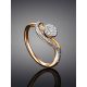 Elegant Curvy Diamond Ring In Gold, Ring Size: 6 / 16.5, image , picture 2