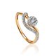 Elegant Curvy Diamond Ring In Gold, Ring Size: 6 / 16.5, image 