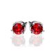Red Crystal Stud Earrings In Silver The Aurora, image , picture 3
