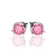 Luminous Silver Studs With Pink Crystals The Aurora, image , picture 3