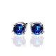 Silver Stud Earrings With Deep Blue Crystals The Aurora, image , picture 3