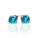 Silver Stud Earrings With Light Blue Crystals The Aurora, image , picture 3