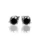 Silver Stud Earrings With Black Crystals The Aurora, image , picture 3