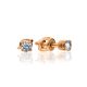 Bold White Crystal Stud Earrings In Gold, image 
