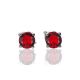 Sterling Silver Stud Earrings With Red Crystals, image , picture 3