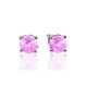 Romantic Silver Stud Earrings With Pink Crystals The Aurora, image , picture 3