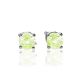 Silver Stud Earrings With Lime Colored Crystals The Aurora, image , picture 3