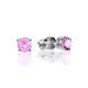Romantic Silver Stud Earrings With Pink Crystals The Aurora, image 