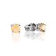Champagne Crystal Stud Earrings In Silver, image 