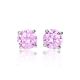 Bold Pink Crystal Stud Earrings In Silver, image , picture 3