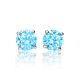 Bold Blue Crystal Stud Earrings In Silver The Aurora, image , picture 3