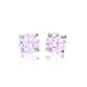 Classy Silver Studs With Lilac Crystals, image , picture 3