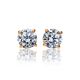 Bold White Crystals Stud Earrings In Gold, image , picture 3