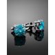 Bold Blue Crystal Stud Earrings In Silver The Aurora, image , picture 2