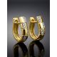 Stylish Diamond Earrings In Gold, image , picture 3