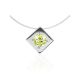 Minimalistic Fishing Line Necklace With Citrus Colored Crystal The Aurora, image 
