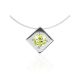 Minimalistic Fishing Line Necklace With Citrus Colored Crystal The Aurora, image 