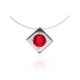 Invisible Necklace With Red Crystal Pendant The Aurora, image 