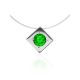 Invisible Necklace With Green Crystal Pendant The Aurora, image 