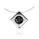 Invisible Necklace With Black Crystal Pendant The Aurora, image 