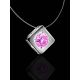 Fishing Line Necklace With Pink Crystal Pendant The Aurora, image , picture 2