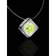 Minimalistic Fishing Line Necklace With Citrus Colored Crystal The Aurora, image , picture 2